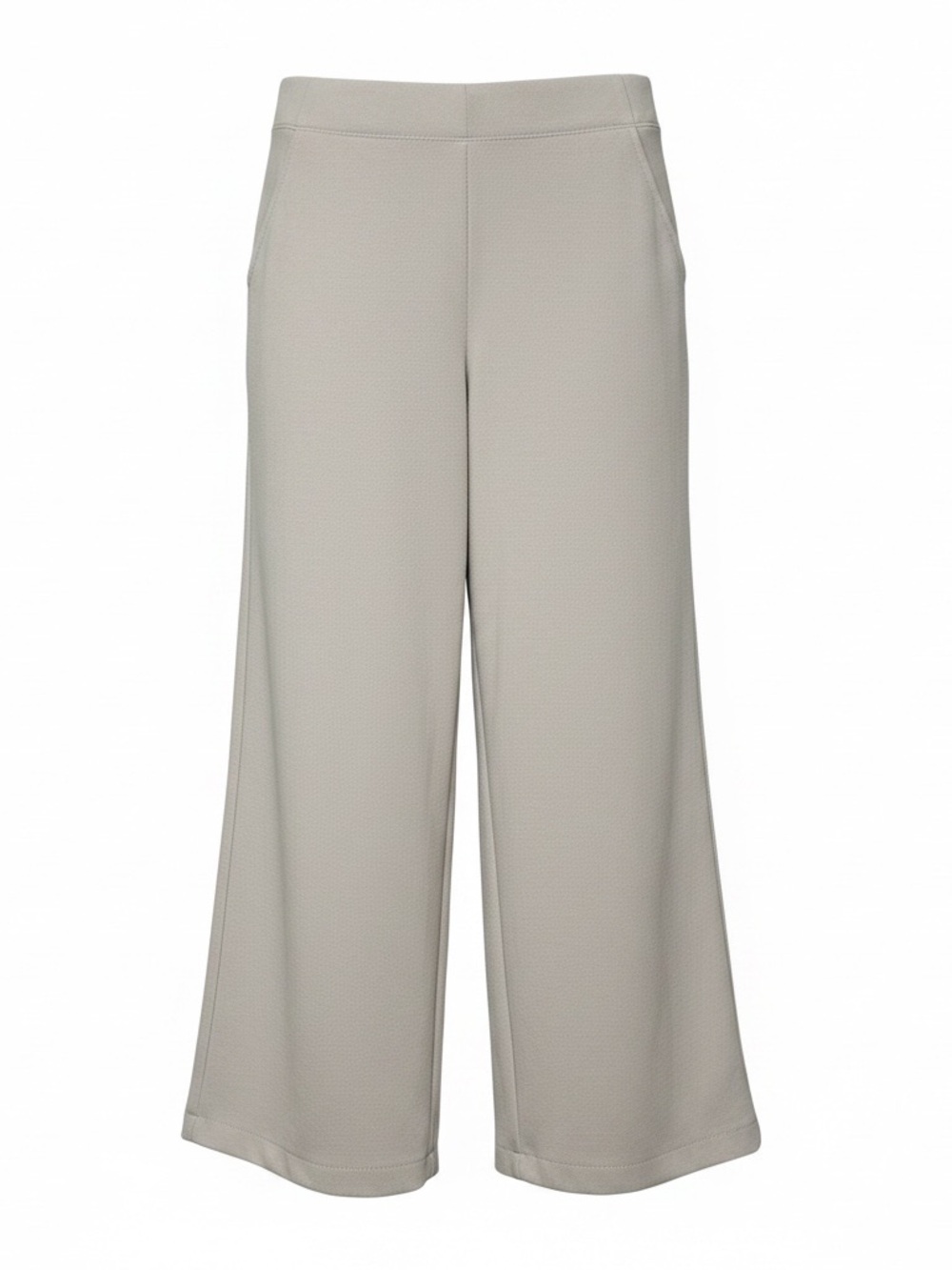 Max Studio Wide-Leg Cropped Ponte Pants in Light Taupe